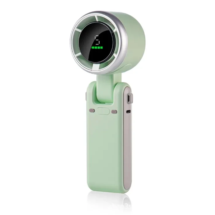 [2400mah battery] Handheld Portable Turbo Mini Fan (green)
